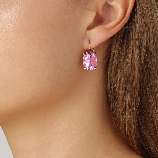 CHANTAL Earring with Light Rose Crystals Gold - Image 2