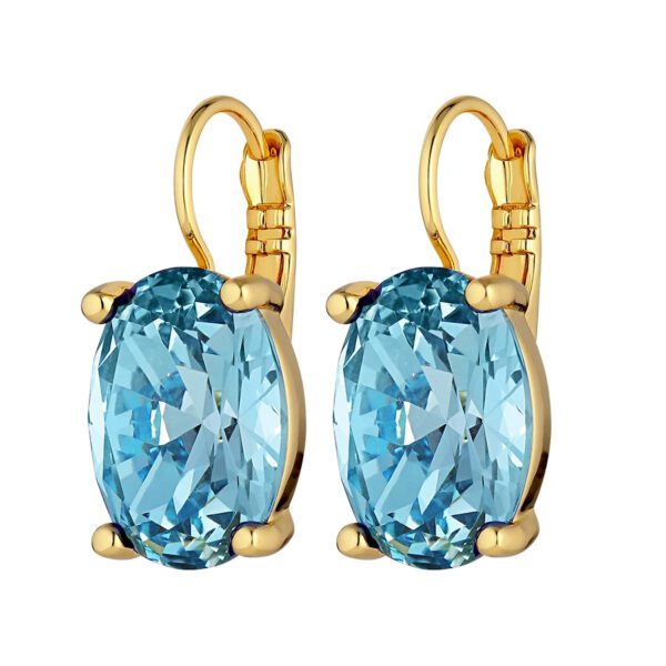 CHANTAL Earring with Aqua Crystals Gold