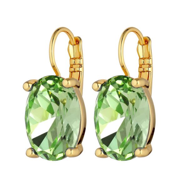 CHANTAL Earring with Light Green Crystals Gold