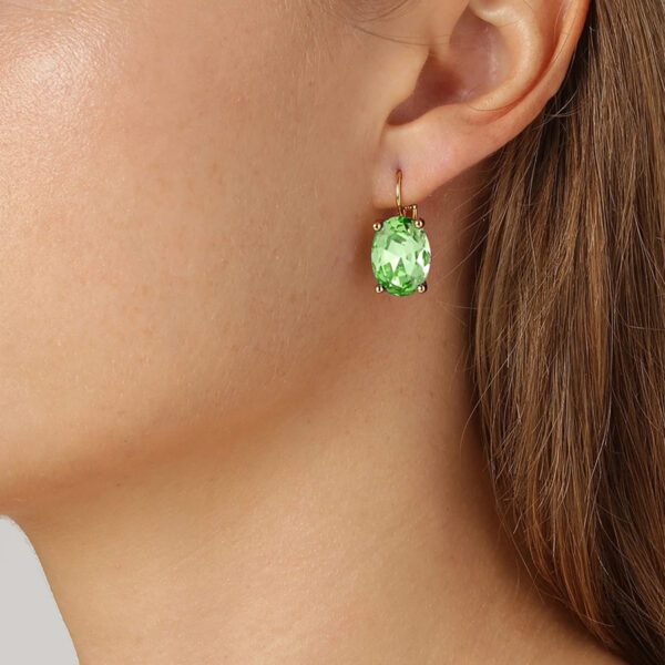 CHANTAL Earring with Light Green Crystals Gold - Image 2