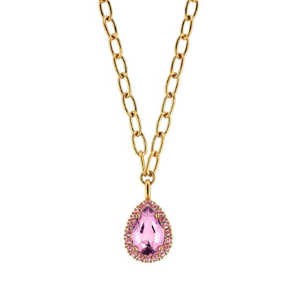 METTA Necklace with Light Rose Crystals Gold