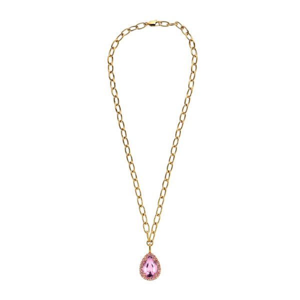 METTA Necklace with Light Rose Crystals Gold - Image 3