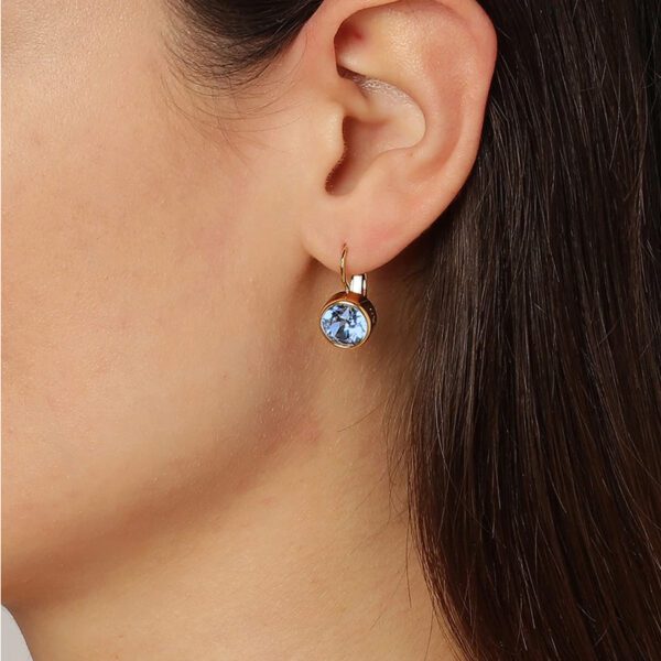LOUISE Earring with Light Sapphire Crystals Gold - Image 2