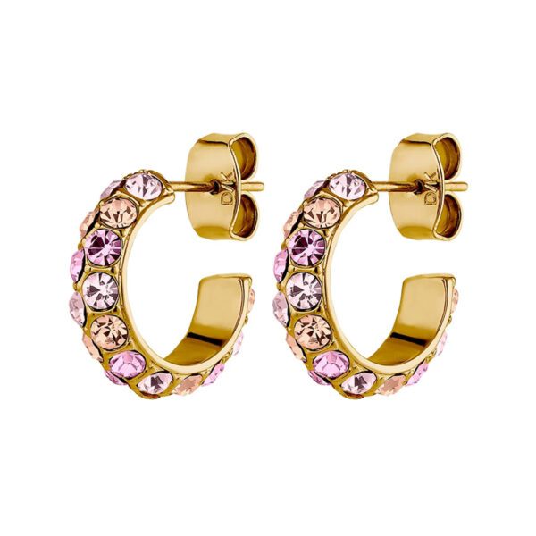 HEIDI Earring with Light Rose Crystals Gold