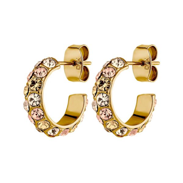 HEIDI Earring with Golden/Peach Crystals Gold
