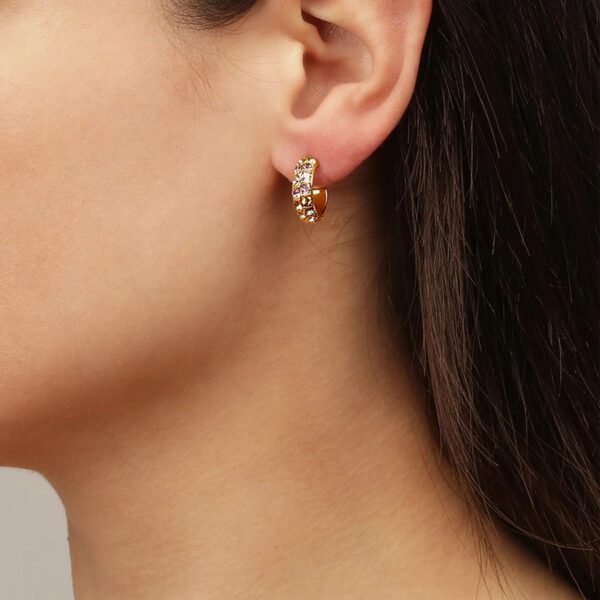 HEIDI Earring with Golden/Peach Crystals Gold - Image 2