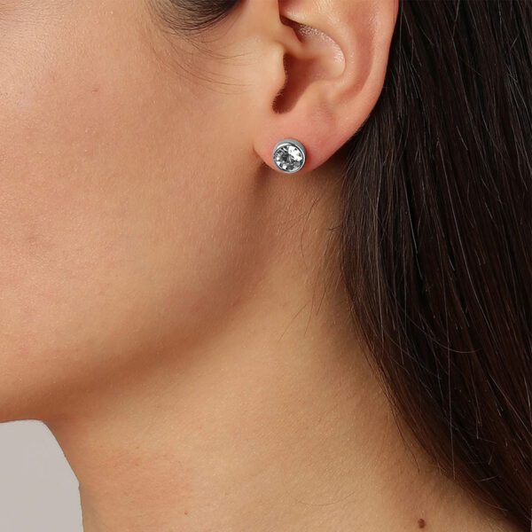 NOBLES Earring with Crystals Silver - Image 2