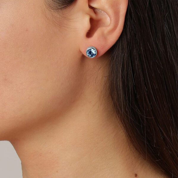 NOBLES Earring with Light Sapphire Crystals Silver - Image 2