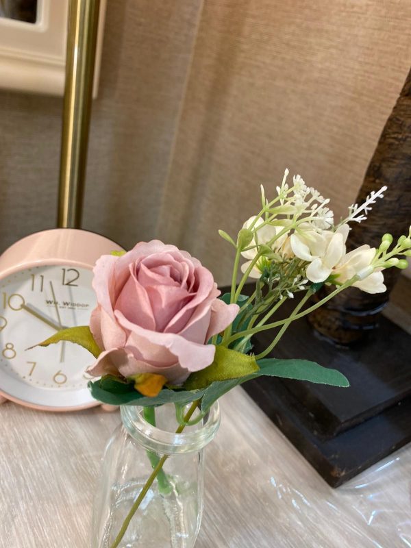 Mini Rose and Daisy Arrangement Pink/Cream - Image 2