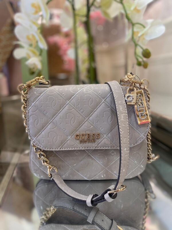 GUESS Caddie 3 Compartment Top Handle Flap Taupe