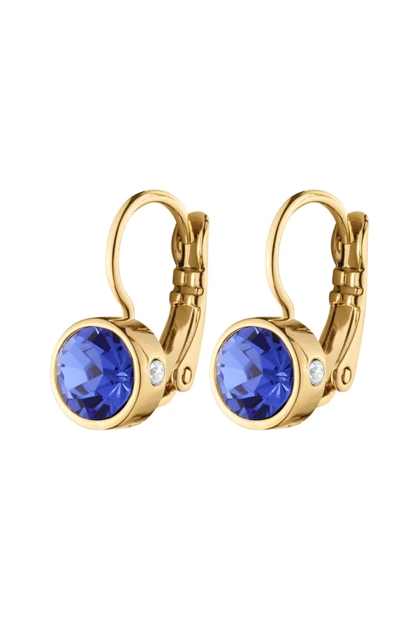 MADU Hook Earring With Sapphire Crystals Gold