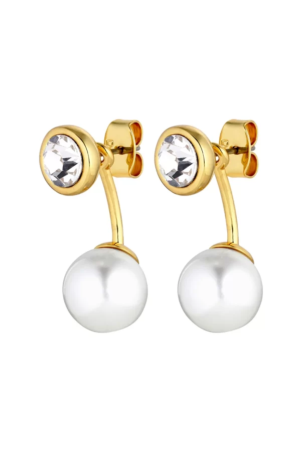 TONI Earring with White Pearls Gold