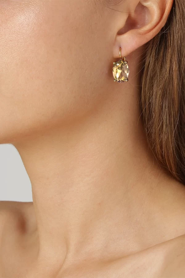 CHANTAL Earring with Golden Crytals Gold - Image 2