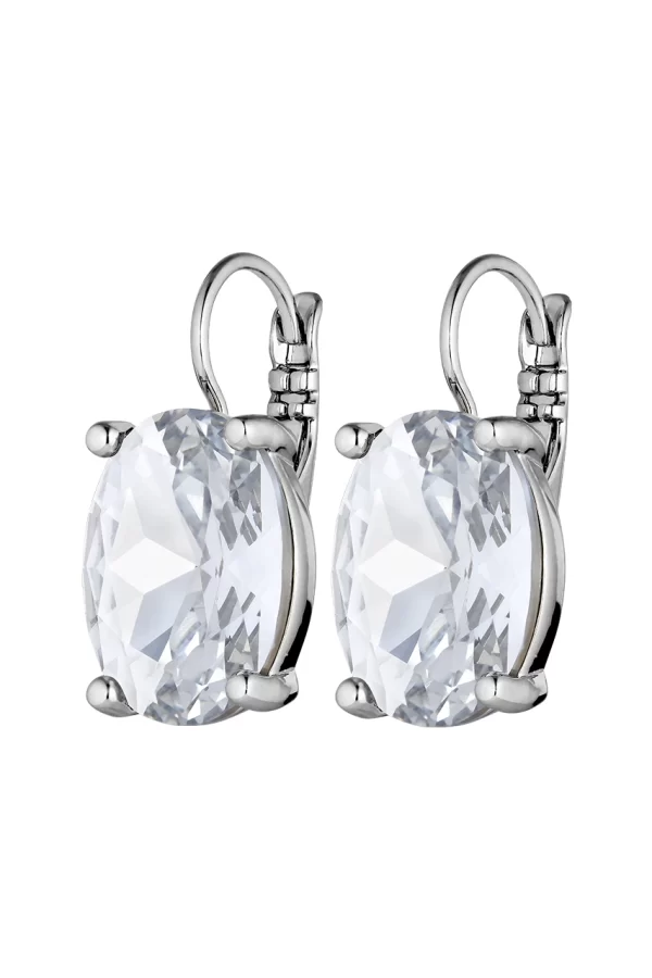 CHANTAL Earring with White Crystals Silver