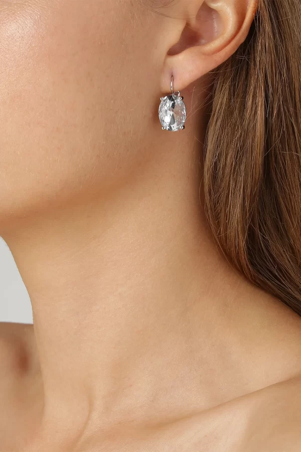 CHANTAL Earring with White Crystals Silver - Image 2