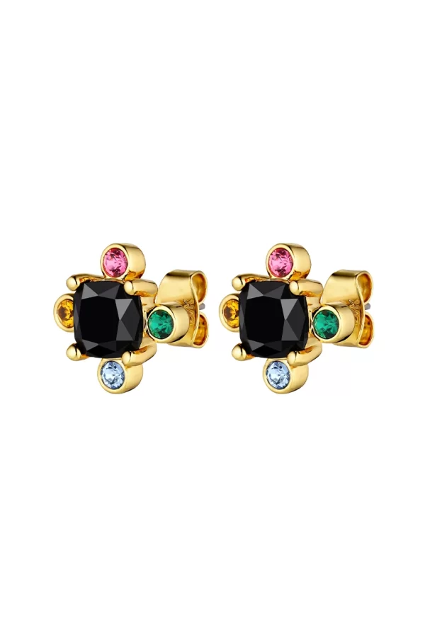 GIGI Earring with Rainbow Crystals Gold