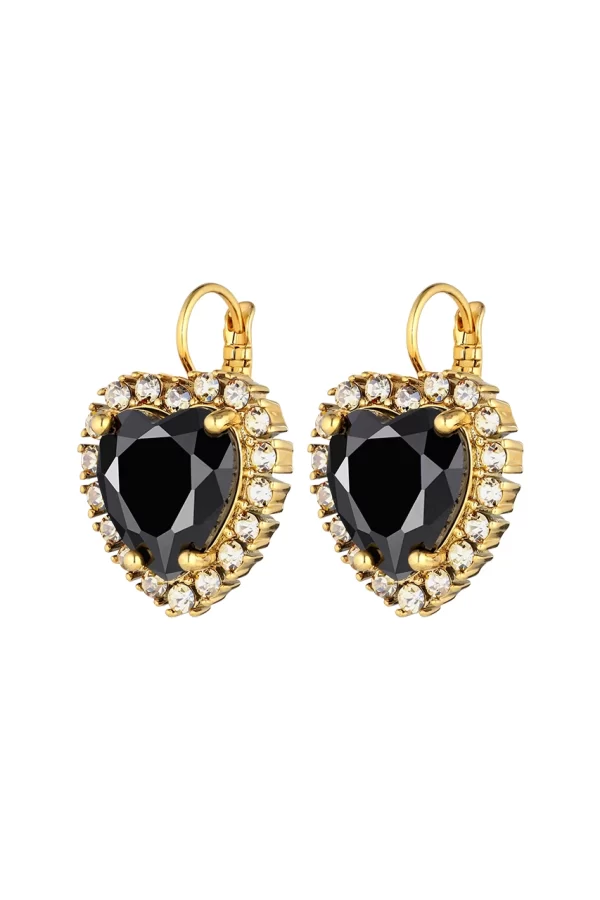 FELICIA Earring with Black Crystals Gold