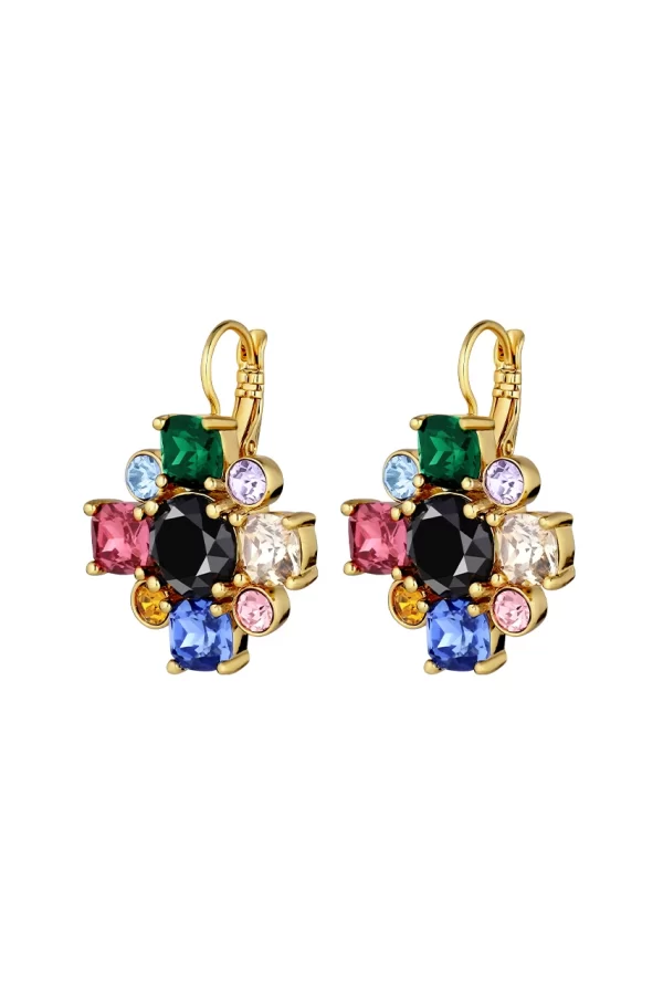BATTI Earring with Rainbow Crytals Gold