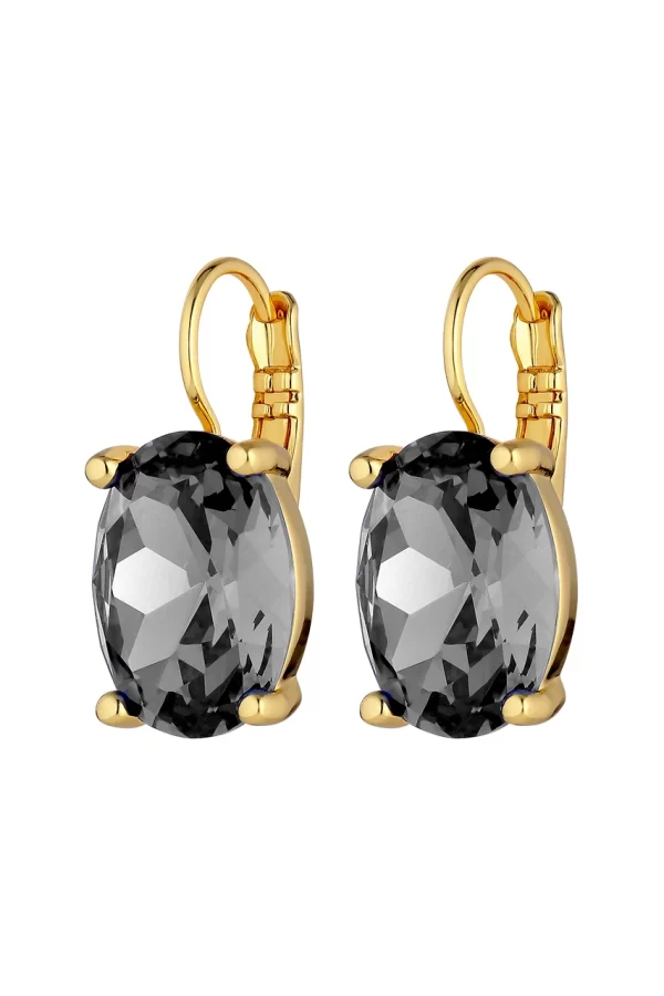 CHANTAL Earring with Grey Crystals Gold