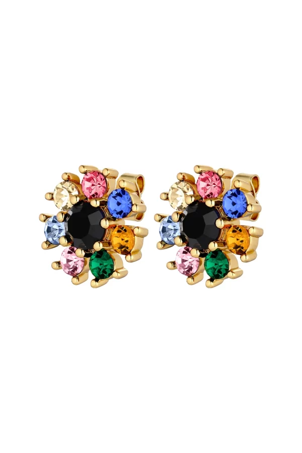 AUDE Earring with Rainbow Crystals Gold
