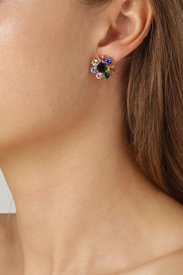 AUDE Earring with Rainbow Crystals Gold - Image 2