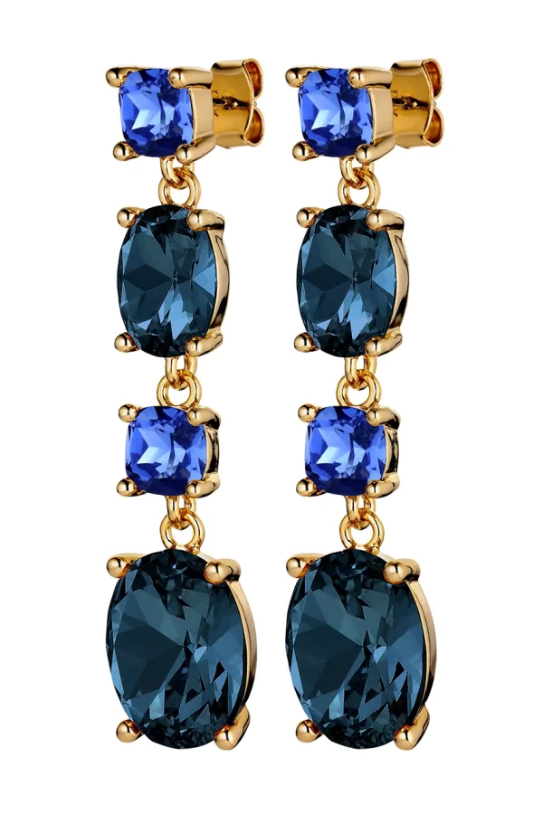 CORNELIA Earring with Blue Crytals Gold