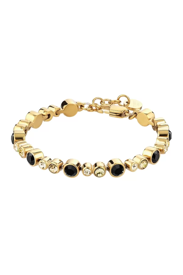 TERESIA Bracelet with Golden and Black Crystals Gold
