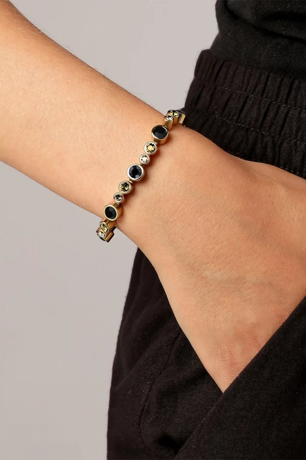 TERESIA Bracelet with Golden and Black Crystals Gold - Image 2