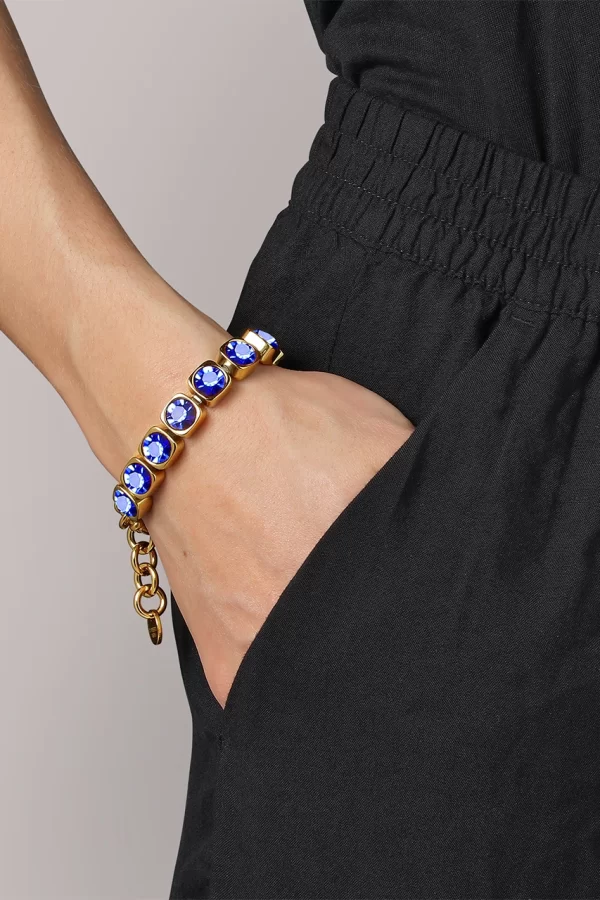 CONIAN Bracelet With Sapphire Crystals Gold - Image 2
