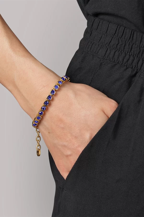 CORY Bracelet With Sapphire Crystals Gold - Image 2