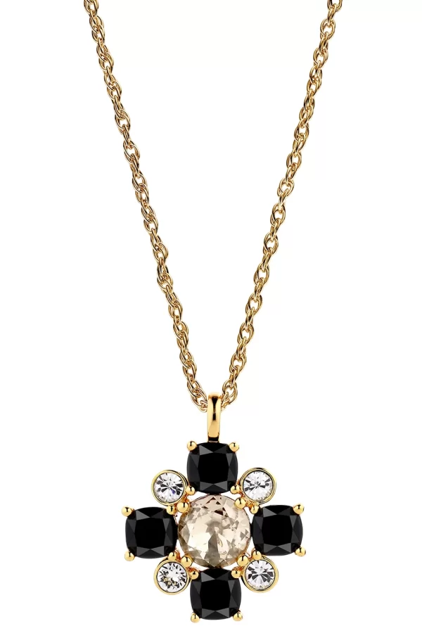 SASSI Necklace with Black Crystals Gold