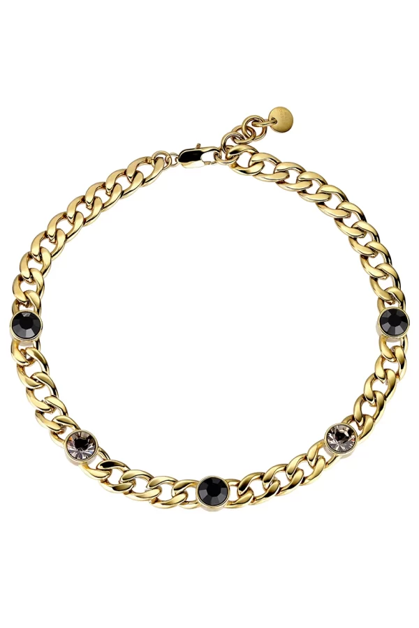 Angelina Necklace with Sapphire Crystal Gold