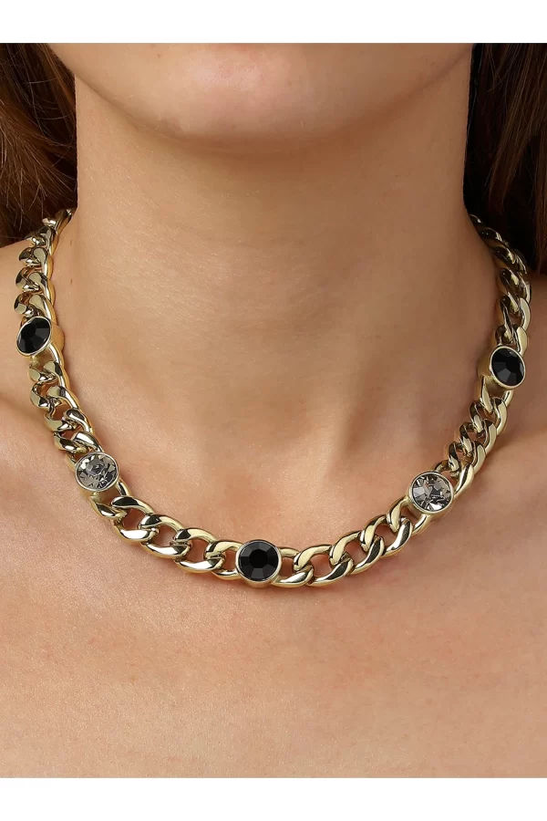 Angelina Necklace with Sapphire Crystal Gold - Image 2