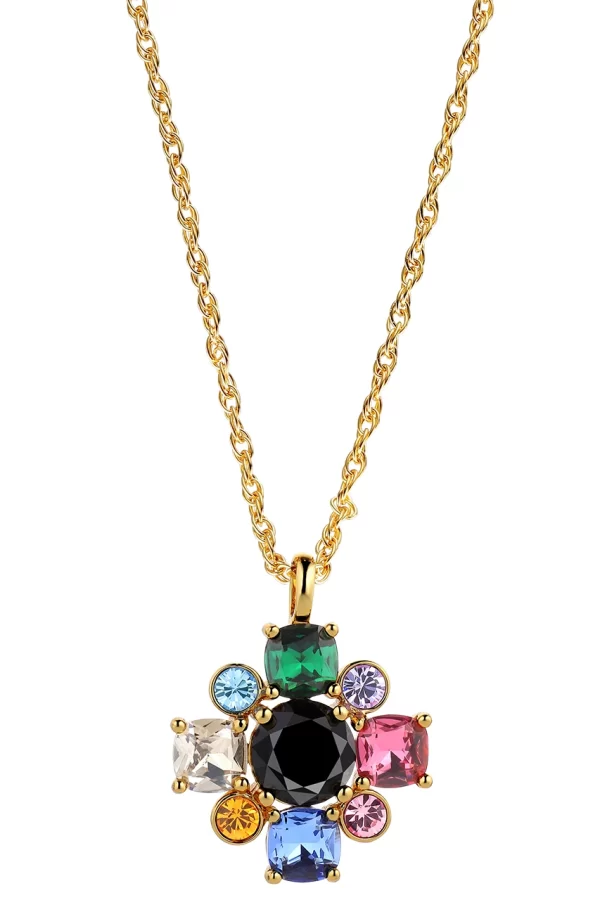 SASSI Necklace with Rainbow Crystals Gold