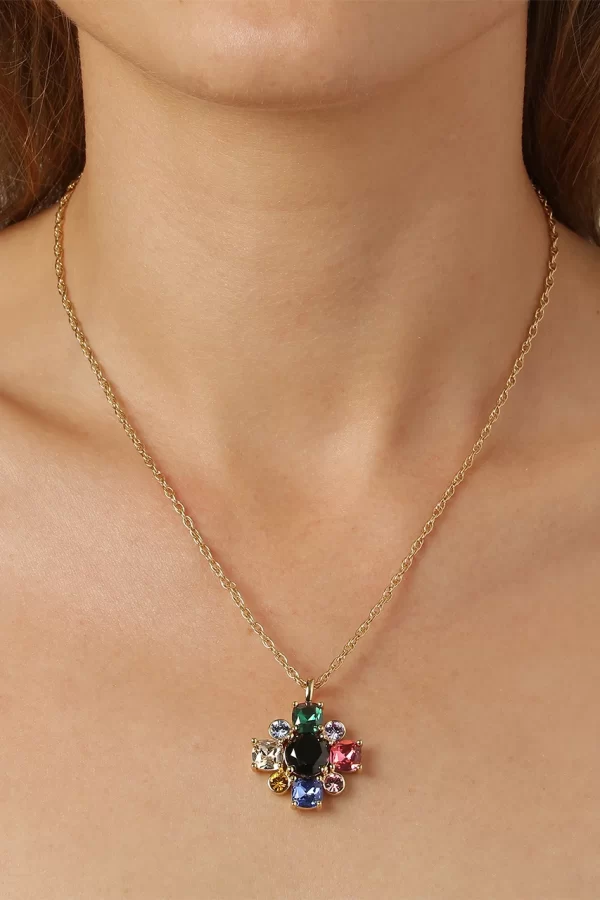 SASSI Necklace with Rainbow Crystals Gold - Image 2