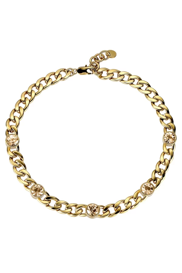 ANGELINA Necklace with Golden Crystal Gold