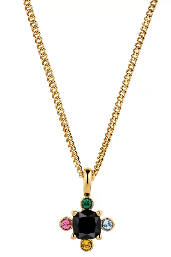 SIMONA Necklace with Rainbow Crystals Gold