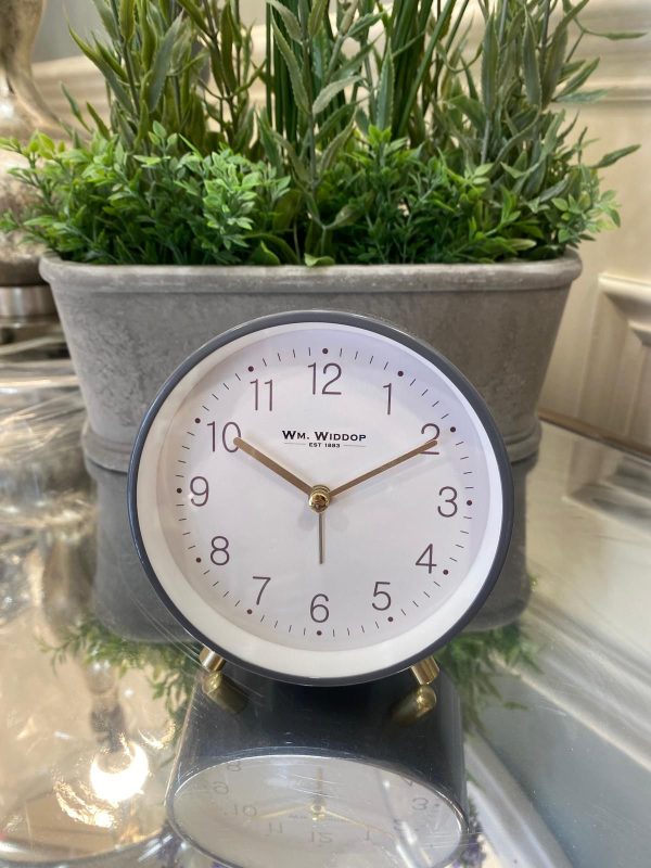 Alarm Clock Metal Feet With Light & Snooze Grey
