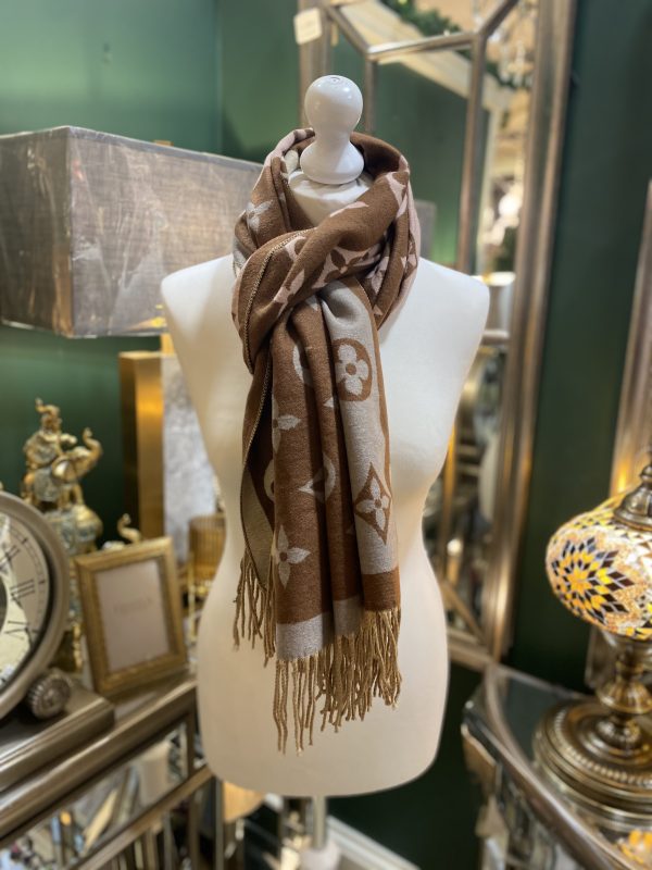 Cashmere Touch Scarf Beige/Brown