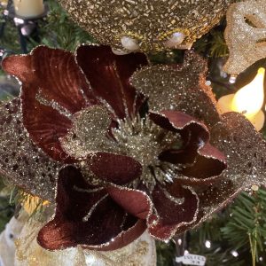 Velvet Rust & Gold Poinsettia 29cm