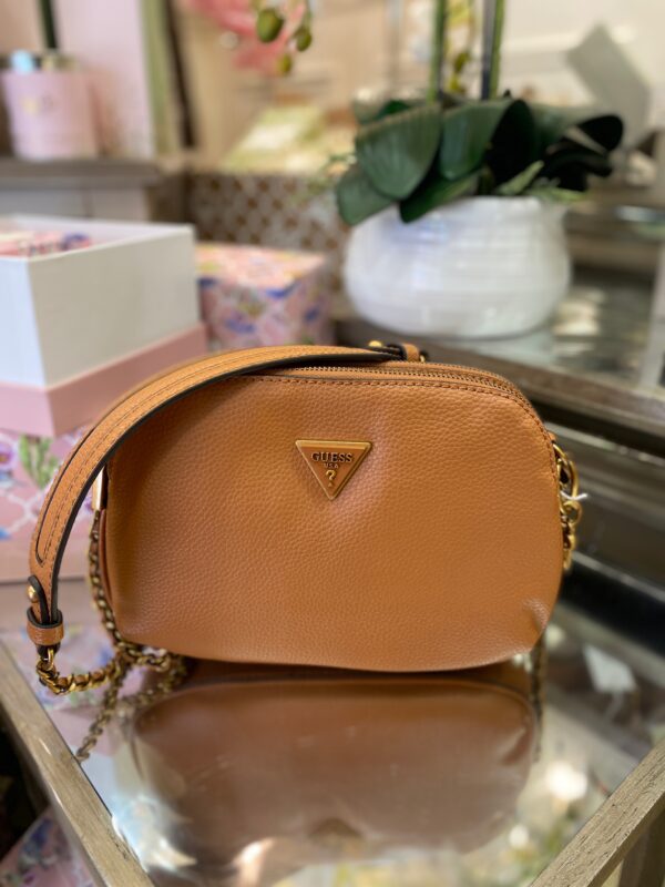 GUESS Becci Double Zip Crossbody Cognac