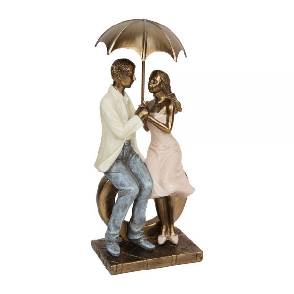 Rainy Day Collection Resin Figurine - Couple Sitting 26cm - Image 2