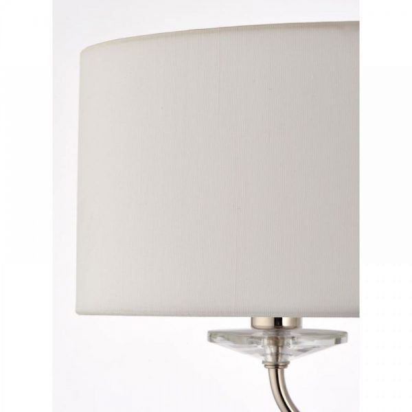 Vintage White & Nickel with Crystal 2 Light Floor Lamp - Image 4