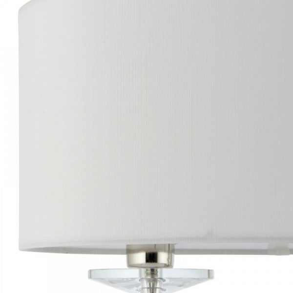Vintage White & Nickel with Crystal 2 Light Table Lamp - Image 2