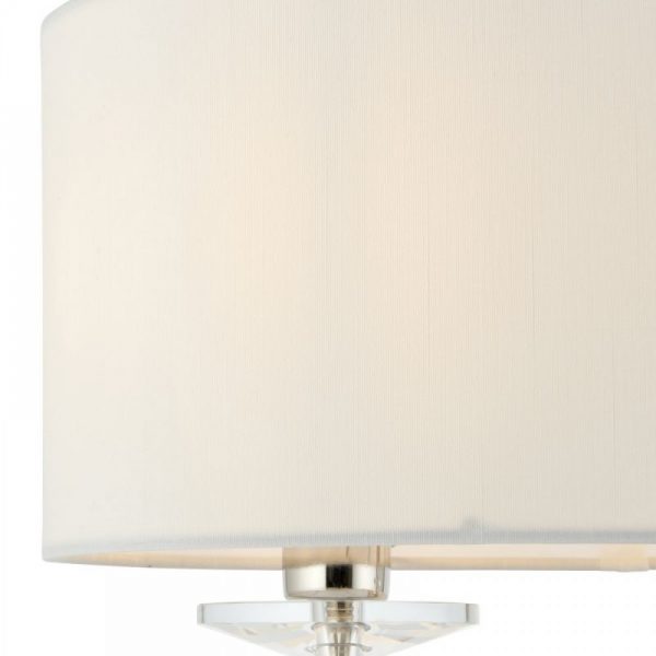 Vintage White & Nickel with Crystal 2 Light Table Lamp - Image 3