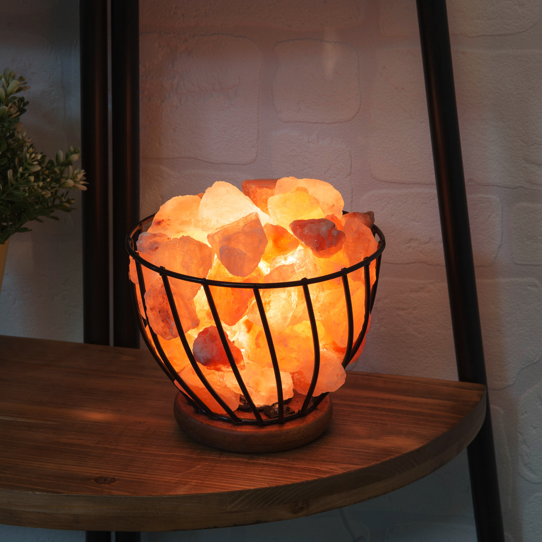Himalayan Rock Salt Fire Effect Basket Lamp Allure Online Shop