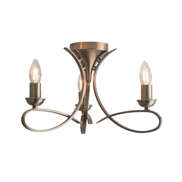 Brushed Brass Brass 3lt Semi Flush
