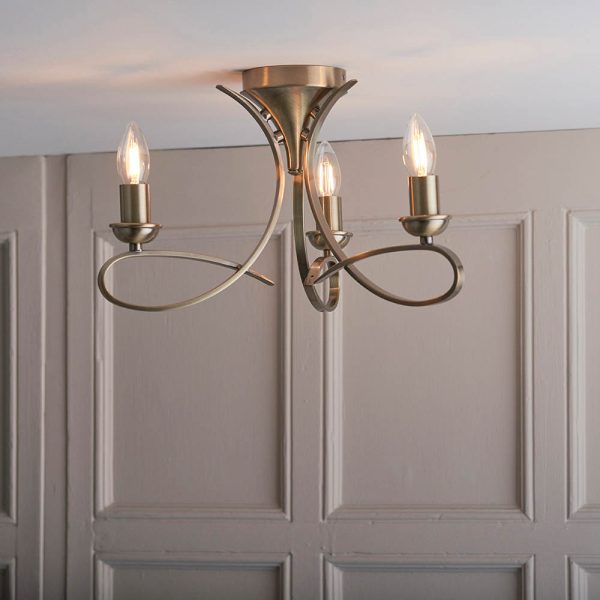 Brushed Brass Brass 3lt Semi Flush - Image 2