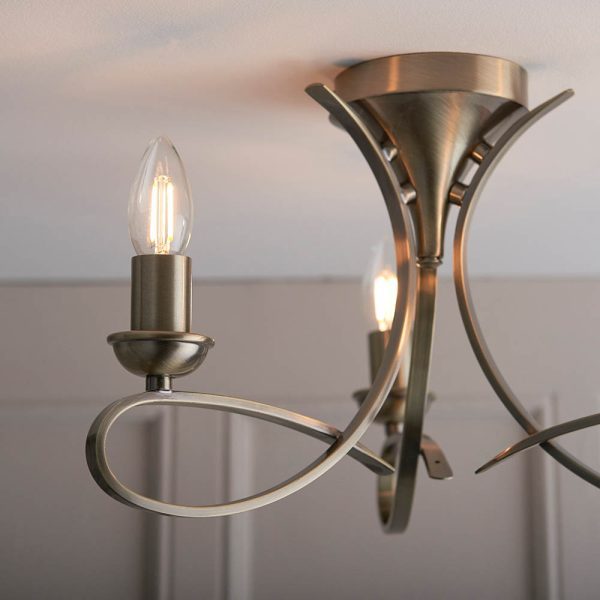 Brushed Brass Brass 3lt Semi Flush - Image 3