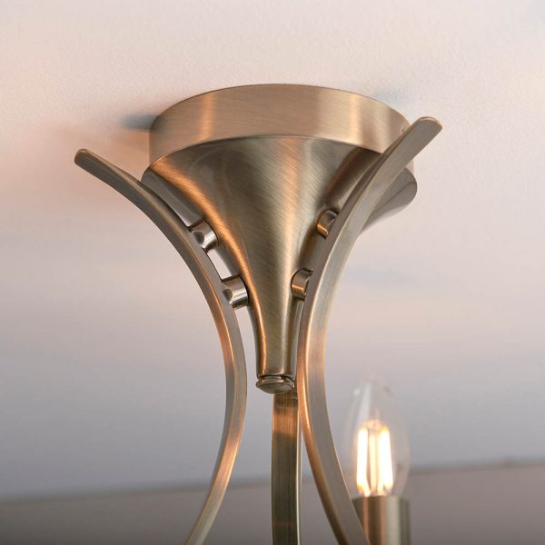 Brushed Brass Brass 3lt Semi Flush - Image 4